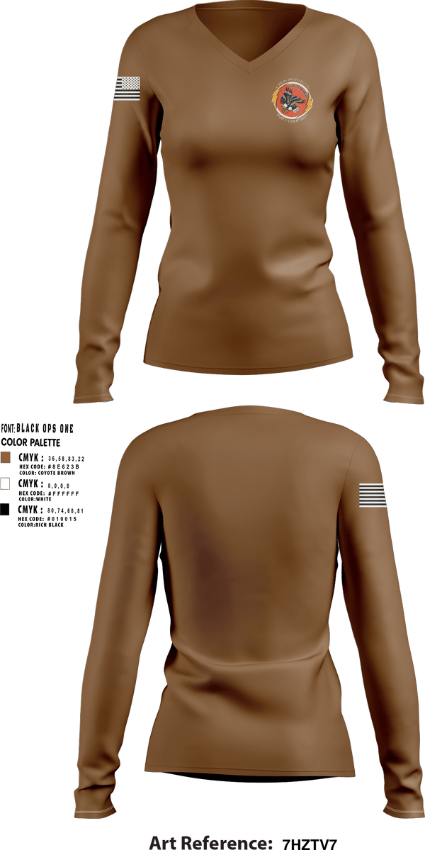 Women's Long Sleeve Vneck Shirt, Fury company, Army, Teamtime, Team time, sublimation, custom sports apparel, team uniforms, spirit wear, spiritwear, sports uniforms, custom shirts, team store, custom team store, fundraiser sports, apparel fundraiser