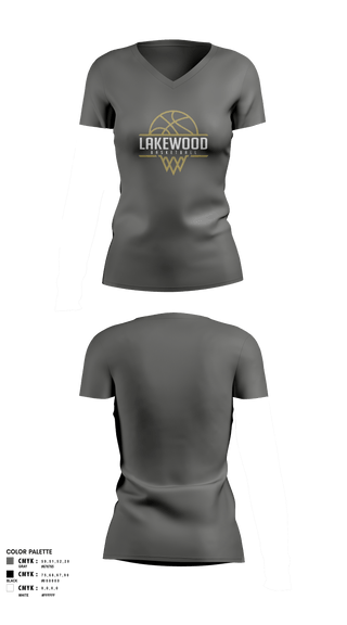 Womens Short Sleeve Vneck Shirt, Lakewood High School Bsketball, Women's Basketball, Teamtime, Team time, sublimation, custom sports apparel, team uniforms, spirit wear, spiritwear, sports uniforms, custom shirts, team store, custom team store, fundraiser sports, apparel fundraiser