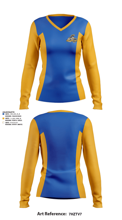 Lakeview Spartans 26906871 Women's Long Sleeve V-neck Shirt - 2