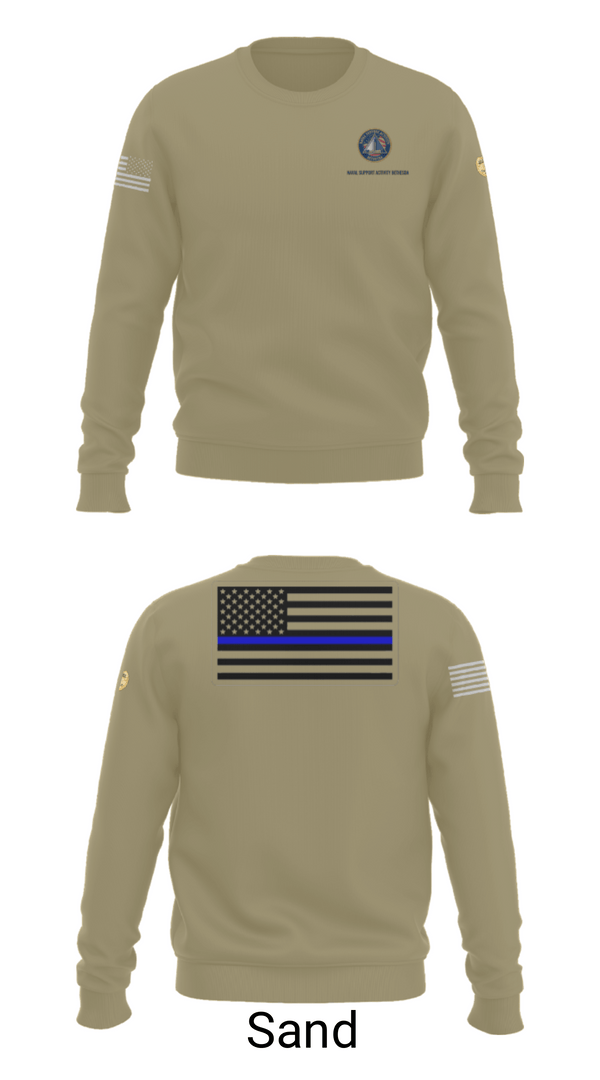 Crew Neck Sweatshirt, NAVAL SUPPORT ACTIVITY BETHESDA SECURITY FORCES, Navy, Teamtime, Team time, sublimation, custom sports apparel, team uniforms, spirit wear, spiritwear, sports uniforms, custom shirts, team store, custom team store, fundraiser sports, apparel fundraiser