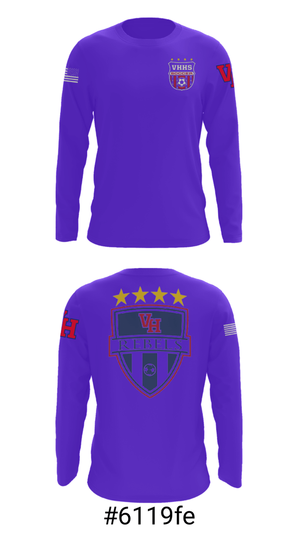 Long Sleeve Performance Shirt, Vestavia Rebels, Men's Soccer, Teamtime, Team time, sublimation, custom sports apparel, team uniforms, spirit wear, spiritwear, sports uniforms, custom shirts, team store, custom team store, fundraiser sports, apparel fundraiser
