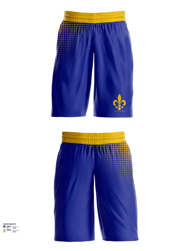 Mens Basketball Shorts, Saint John Lutheran Middle School Basketball, Men's Basketball, Teamtime, Team time, sublimation, custom sports apparel, team uniforms, spirit wear, spiritwear, sports uniforms, custom shirts, team store, custom team store, fundraiser sports, apparel fundraiser
