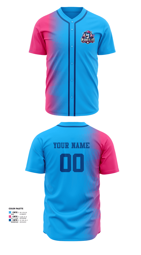 Full Button Baseball Jersey, PERRO ELITE, Baseball, Teamtime, Team time, sublimation, custom sports apparel, team uniforms, spirit wear, spiritwear, sports uniforms, custom shirts, team store, custom team store, fundraiser sports, apparel fundraiser