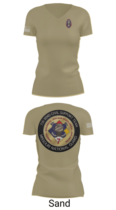 7th CST 5552337 Women's Short Sleeve V-neck Shirt - 88