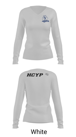 Women's Long Sleeve Vneck Shirt, HCYP Recreational, Softball, Teamtime, Team time, sublimation, custom sports apparel, team uniforms, spirit wear, spiritwear, sports uniforms, custom shirts, team store, custom team store, fundraiser sports, apparel fundraiser