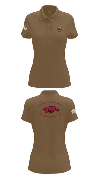 Womens Short Sleeve Performance Polo, University of Arkansas Army ROTC - Razorback Battalion, Army, Teamtime, Team time, sublimation, custom sports apparel, team uniforms, spirit wear, spiritwear, sports uniforms, custom shirts, team store, custom team store, fundraiser sports, apparel fundraiser