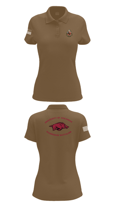 University of Arkansas Army ROTC - Razorback Battalion 15416563 Women's Short Sleeve Performance Polo  - 15