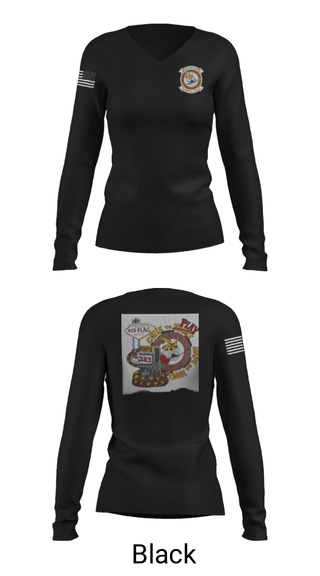 Women's Long Sleeve Vneck Shirt, VMFA-323, Marines, Teamtime, Team time, sublimation, custom sports apparel, team uniforms, spirit wear, spiritwear, sports uniforms, custom shirts, team store, custom team store, fundraiser sports, apparel fundraiser