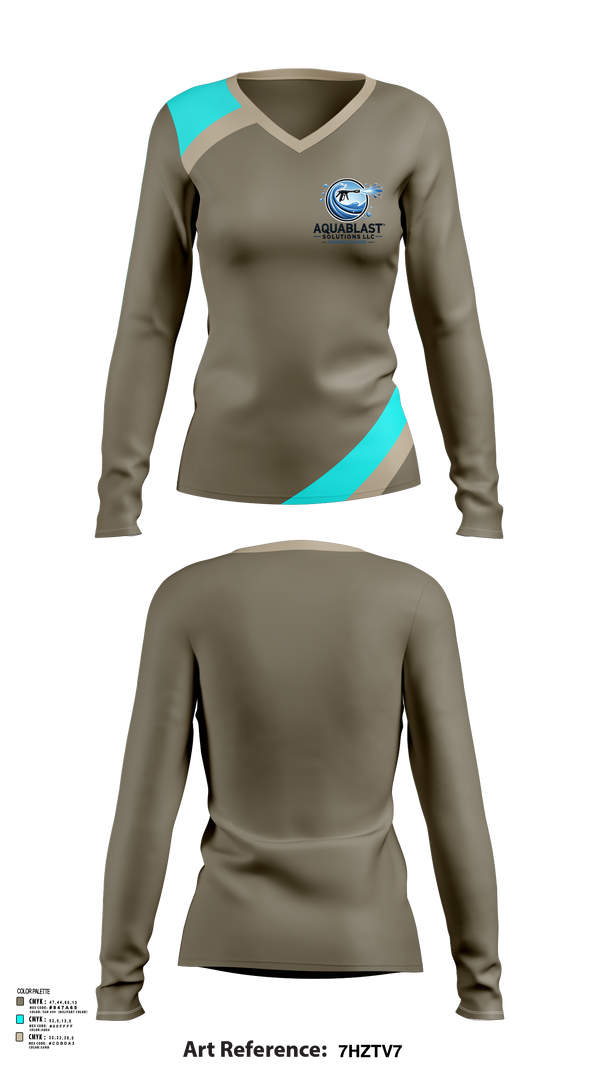 Womens Long Sleeve Vneck Shirt, Aquablast Solutions LLC, , Teamtime, Team time, sublimation, custom sports apparel, team uniforms, spirit wear, spiritwear, sports uniforms, custom shirts, team store, custom team store, fundraiser sports, apparel fundraiser