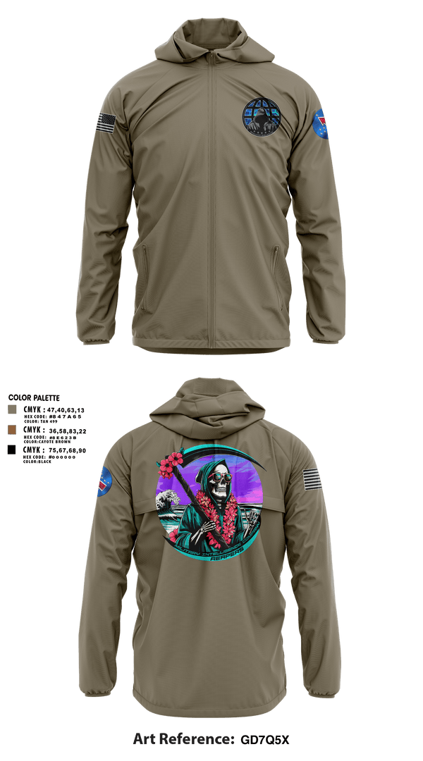 Windbreaker, REAPERS, FT SHAFTER, , Teamtime, Team time, sublimation, custom sports apparel, team uniforms, spirit wear, spiritwear, sports uniforms, custom shirts, team store, custom team store, fundraiser sports, apparel fundraiser