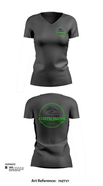 Thriving Grounds Landscaping 97741926 Women's Short Sleeve V-neck Shirt - 116