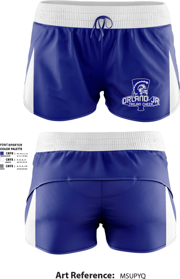 Track Shorts, Orland Jr Trojans Cheer, Cheer, Teamtime, Team time, sublimation, custom sports apparel, team uniforms, spirit wear, spiritwear, sports uniforms, custom shirts, team store, custom team store, fundraiser sports, apparel fundraiser