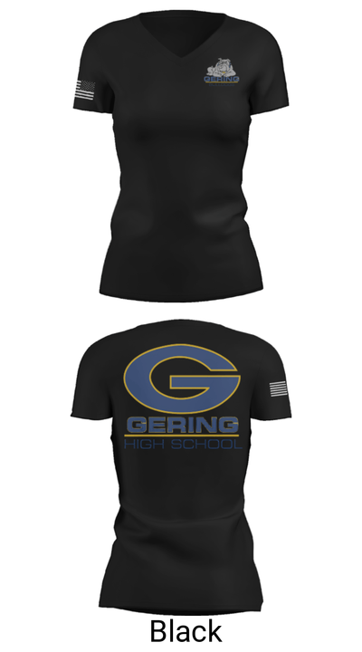 Gering High School Golf 72370370 Women's Short Sleeve V-neck Shirt - 38