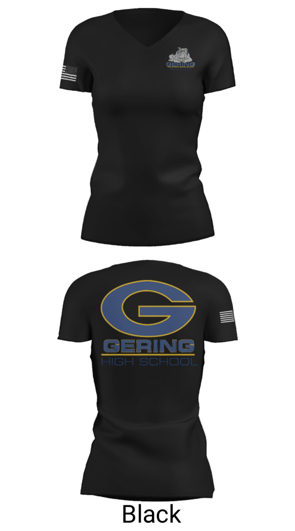 Womens Short Sleeve Vneck Shirt, Gering High School Golf, Golf, Teamtime, Team time, sublimation, custom sports apparel, team uniforms, spirit wear, spiritwear, sports uniforms, custom shirts, team store, custom team store, fundraiser sports, apparel fundraiser