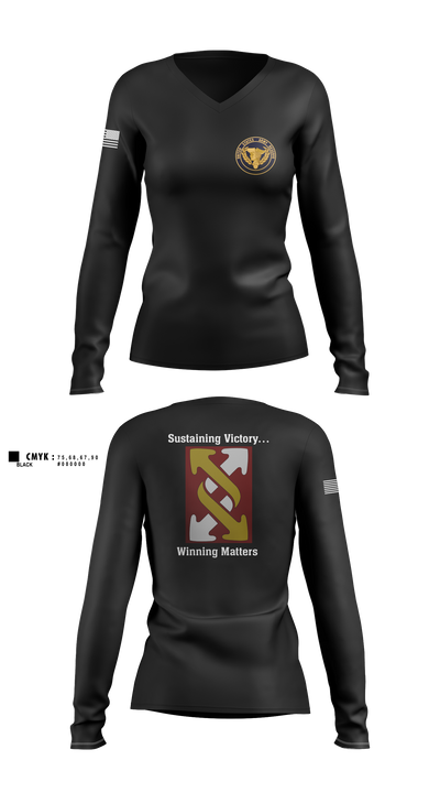 143rd ESC 13451514 Women's Long Sleeve V-neck Shirt - 3