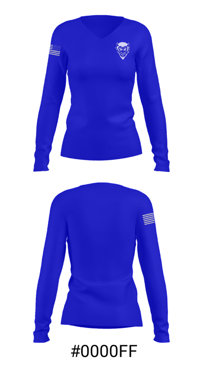 Quincy Senior High School Track 86814708 Women's Long Sleeve V-neck Shirt - 20