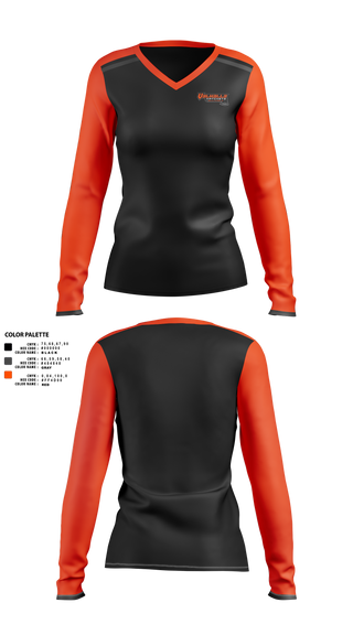 Womens Long Sleeve Vneck Shirt, Valhalla Hatchets, , Teamtime, Team time, sublimation, custom sports apparel, team uniforms, spirit wear, spiritwear, sports uniforms, custom shirts, team store, custom team store, fundraiser sports, apparel fundraiser