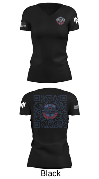 Womens Short Sleeve Vneck Shirt, Muscle Maker Academy, , Teamtime, Team time, sublimation, custom sports apparel, team uniforms, spirit wear, spiritwear, sports uniforms, custom shirts, team store, custom team store, fundraiser sports, apparel fundraiser