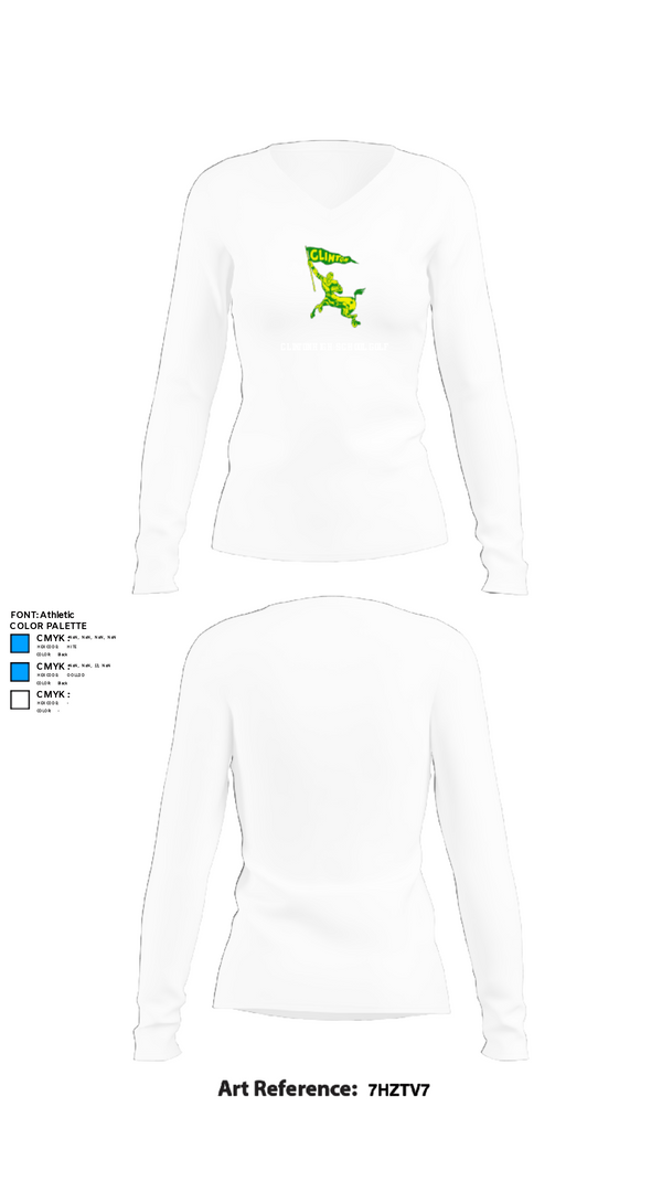 Womens Long Sleeve Vneck Shirt, Clinton High School Golf, Golf, Teamtime, Team time, sublimation, custom sports apparel, team uniforms, spirit wear, spiritwear, sports uniforms, custom shirts, team store, custom team store, fundraiser sports, apparel fundraiser