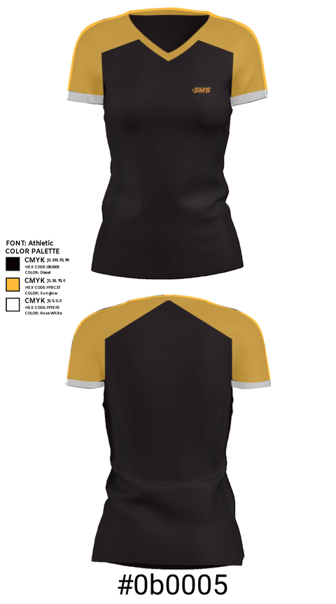 Women's Short Sleeve Vneck Shirt, Stafford Middle School, Spirit Store, Teamtime, Team time, sublimation, custom sports apparel, team uniforms, spirit wear, spiritwear, sports uniforms, custom shirts, team store, custom team store, fundraiser sports, apparel fundraiser