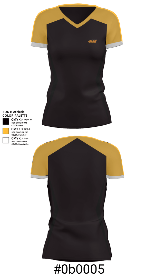 Women's Short Sleeve Vneck Shirt, Stafford Middle School, Spirit Store, Teamtime, Team time, sublimation, custom sports apparel, team uniforms, spirit wear, spiritwear, sports uniforms, custom shirts, team store, custom team store, fundraiser sports, apparel fundraiser