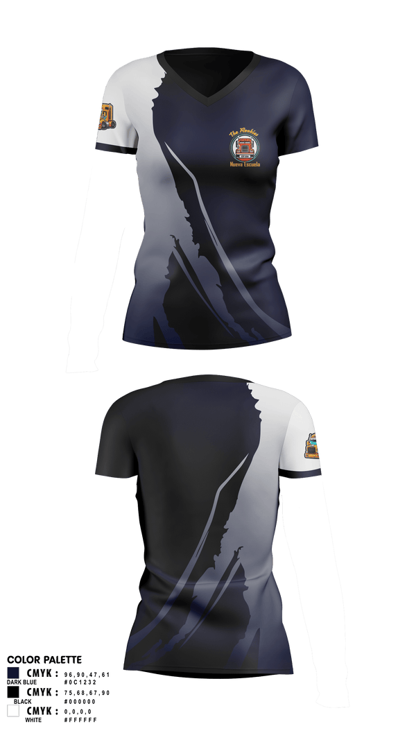 Womens Short Sleeve Vneck Shirt, Rookies new school, , Teamtime, Team time, sublimation, custom sports apparel, team uniforms, spirit wear, spiritwear, sports uniforms, custom shirts, team store, custom team store, fundraiser sports, apparel fundraiser
