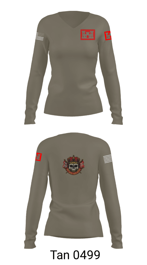 Women's Long Sleeve Vneck Shirt, Overlords, Army, Teamtime, Team time, sublimation, custom sports apparel, team uniforms, spirit wear, spiritwear, sports uniforms, custom shirts, team store, custom team store, fundraiser sports, apparel fundraiser