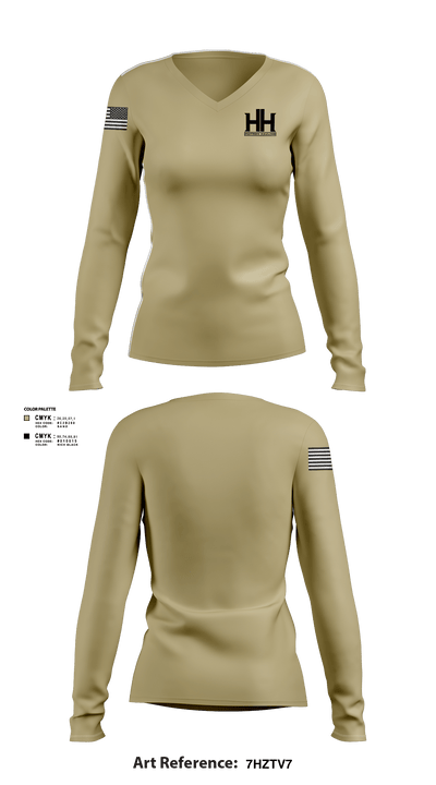 Huitron hauling llc 64794828 Women's Long Sleeve V-neck Shirt - 2