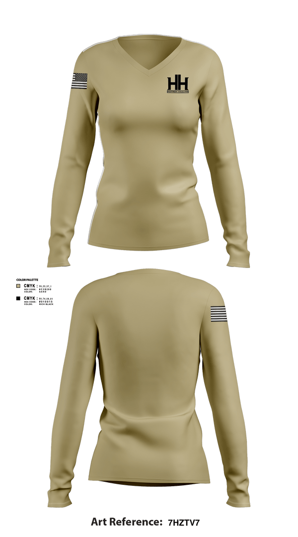 Womens Long Sleeve Vneck Shirt, Huitron hauling llc, , Teamtime, Team time, sublimation, custom sports apparel, team uniforms, spirit wear, spiritwear, sports uniforms, custom shirts, team store, custom team store, fundraiser sports, apparel fundraiser