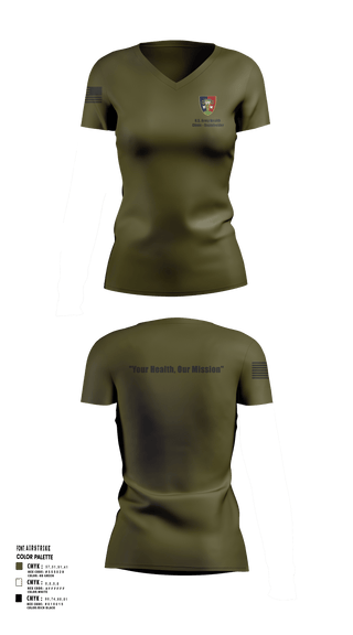 Women's Short Sleeve Vneck Shirt, U.S. Army Health Clinic - Baumholder, Army, Teamtime, Team time, sublimation, custom sports apparel, team uniforms, spirit wear, spiritwear, sports uniforms, custom shirts, team store, custom team store, fundraiser sports, apparel fundraiser