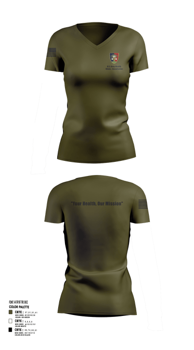 U.S. Army Health Clinic - Baumholder 42265508 Women's Short Sleeve V-neck Shirt - 130