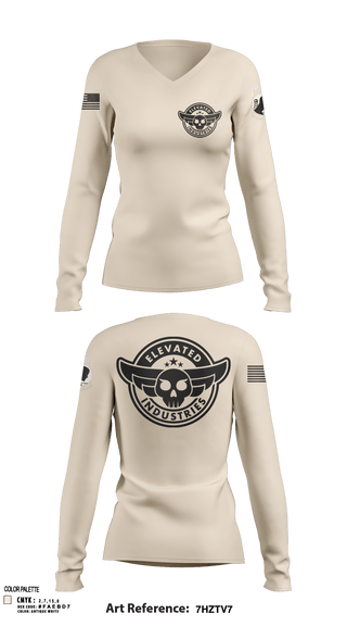 Womens Long Sleeve Vneck Shirt, Elevated Industries, , Teamtime, Team time, sublimation, custom sports apparel, team uniforms, spirit wear, spiritwear, sports uniforms, custom shirts, team store, custom team store, fundraiser sports, apparel fundraiser