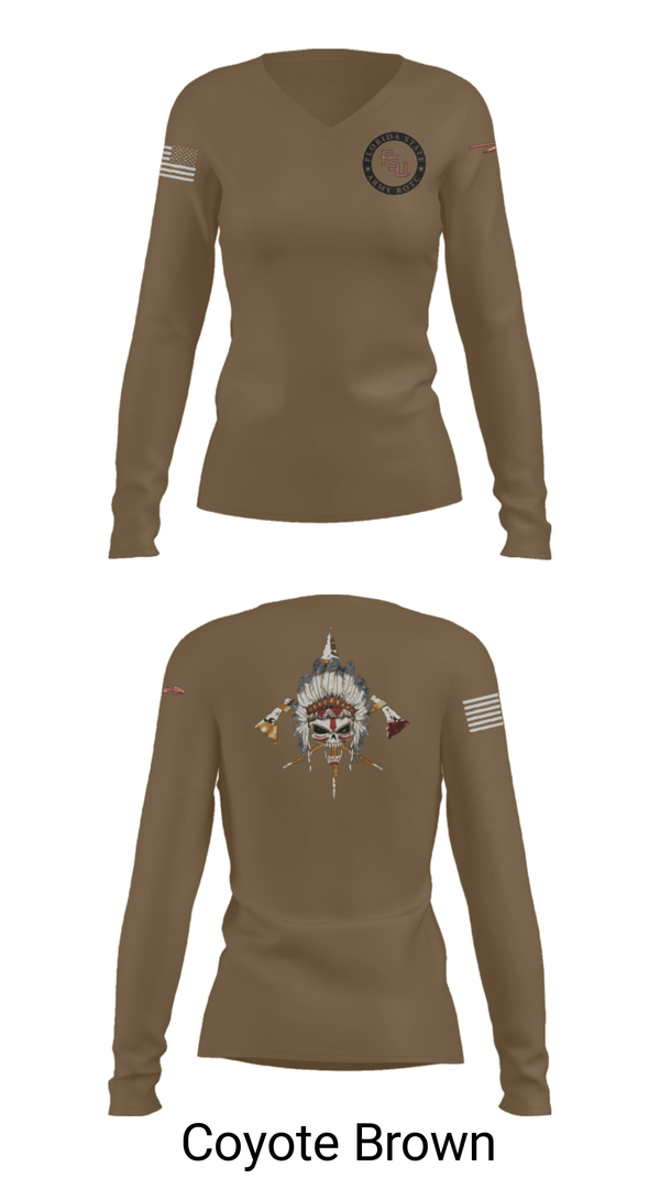 Women's Long Sleeve Vneck Shirt, Seminole Battalion, Army, Teamtime, Team time, sublimation, custom sports apparel, team uniforms, spirit wear, spiritwear, sports uniforms, custom shirts, team store, custom team store, fundraiser sports, apparel fundraiser