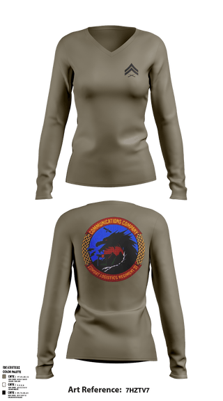 Women's Long Sleeve Vneck Shirt, 3D MLG CLR-37, Marines, Teamtime, Team time, sublimation, custom sports apparel, team uniforms, spirit wear, spiritwear, sports uniforms, custom shirts, team store, custom team store, fundraiser sports, apparel fundraiser