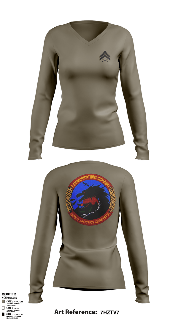 Women's Long Sleeve Vneck Shirt, 3D MLG CLR-37, Marines, Teamtime, Team time, sublimation, custom sports apparel, team uniforms, spirit wear, spiritwear, sports uniforms, custom shirts, team store, custom team store, fundraiser sports, apparel fundraiser