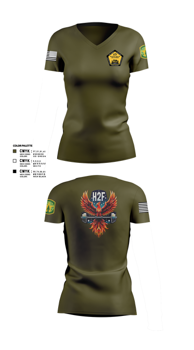Phoenix H2F 94523826 Women's Short Sleeve V-neck Shirt - 100
