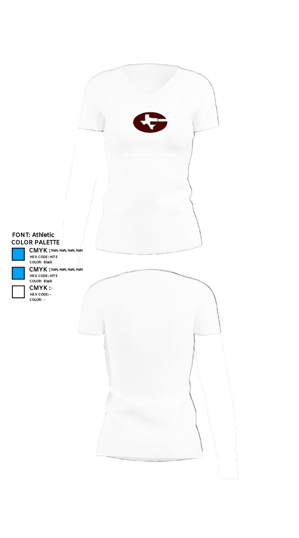 Womens Short Sleeve Vneck Shirt, Garrison High School Cheer, Cheer, Teamtime, Team time, sublimation, custom sports apparel, team uniforms, spirit wear, spiritwear, sports uniforms, custom shirts, team store, custom team store, fundraiser sports, apparel fundraiser