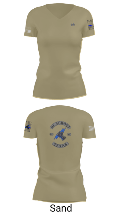BLACKOUT LE-MC 82961790 Women's Short Sleeve V-neck Shirt - 84