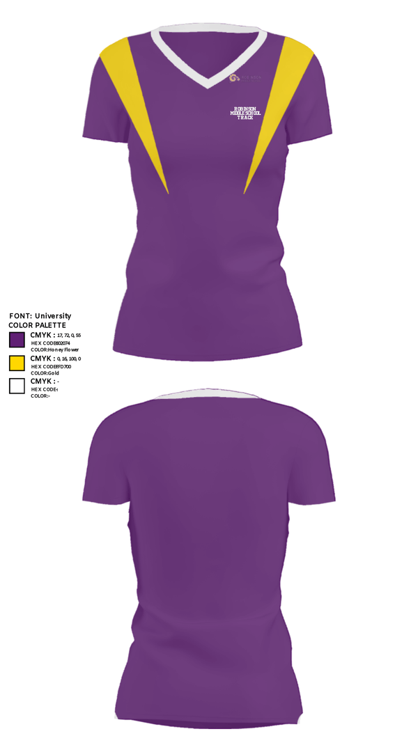 Women's Short Sleeve Vneck Shirt, Robinson Middle School Track, Track & Field, Teamtime, Team time, sublimation, custom sports apparel, team uniforms, spirit wear, spiritwear, sports uniforms, custom shirts, team store, custom team store, fundraiser sports, apparel fundraiser