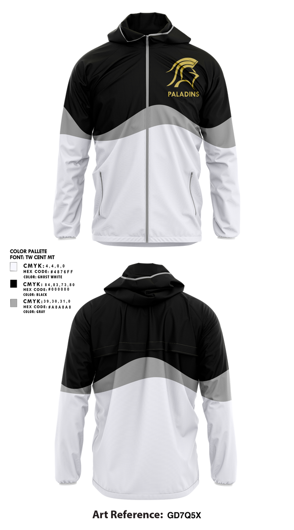 Windbreaker, Paladins, Track & Field, Teamtime, Team time, sublimation, custom sports apparel, team uniforms, spirit wear, spiritwear, sports uniforms, custom shirts, team store, custom team store, fundraiser sports, apparel fundraiser