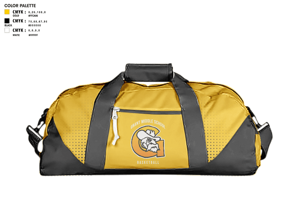 Duffle Bag, Grant Middle School Men's Basketball, , Teamtime, Team time, sublimation, custom sports apparel, team uniforms, spirit wear, spiritwear, sports uniforms, custom shirts, team store, custom team store, fundraiser sports, apparel fundraiser