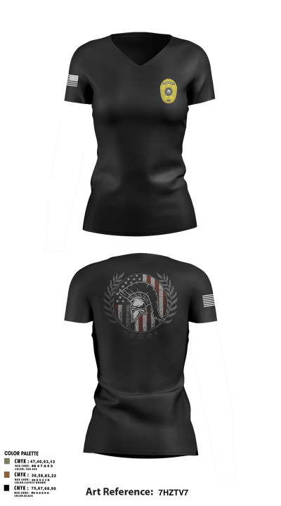 Charlie Squad 41668250 Women's Short Sleeve V-neck Shirt - 3