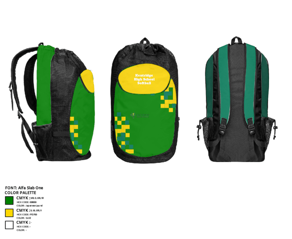 Gear Bag, Kentridge High School Softball, Softball, Teamtime, Team time, sublimation, custom sports apparel, team uniforms, spirit wear, spiritwear, sports uniforms, custom shirts, team store, custom team store, fundraiser sports, apparel fundraiser