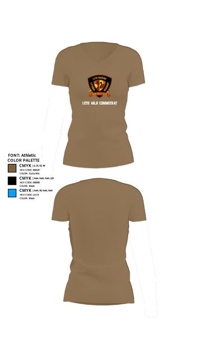 12th MLR COMMSTRAT 81672538 Women's Short Sleeve V-neck Shirt - 4