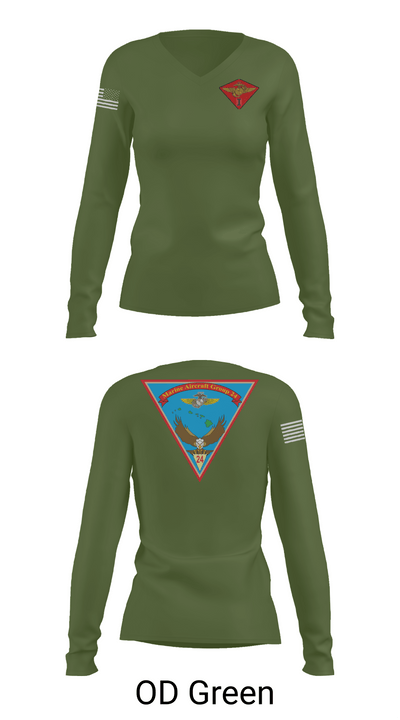 Marine Air Group 24 32391498 Women's Long Sleeve V-neck Shirt -1 57