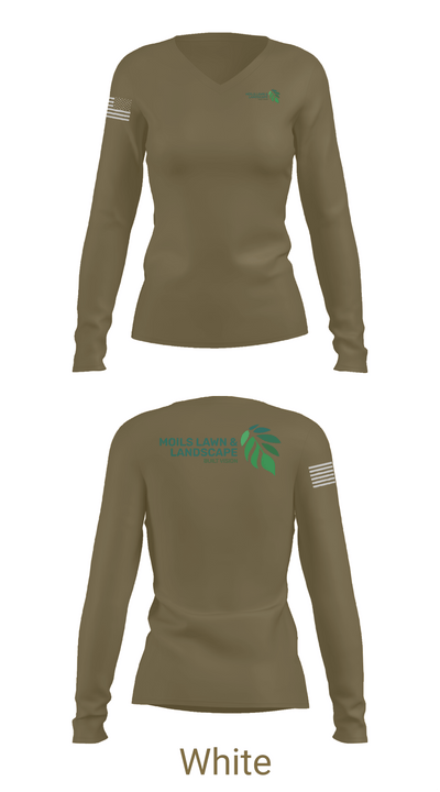Moils Lawn and landscape 2540388 Women's Long Sleeve V-neck Shirt - 16