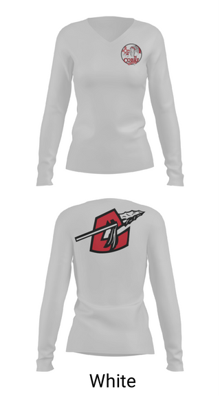 Womens Long Sleeve Vneck Shirt, Cobre High School Cheer, Cheer, Teamtime, Team time, sublimation, custom sports apparel, team uniforms, spirit wear, spiritwear, sports uniforms, custom shirts, team store, custom team store, fundraiser sports, apparel fundraiser