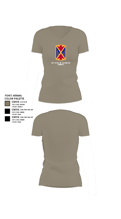 10th Army Air and Missile Command 85697191 Women's Short Sleeve V-neck Shirt - 64