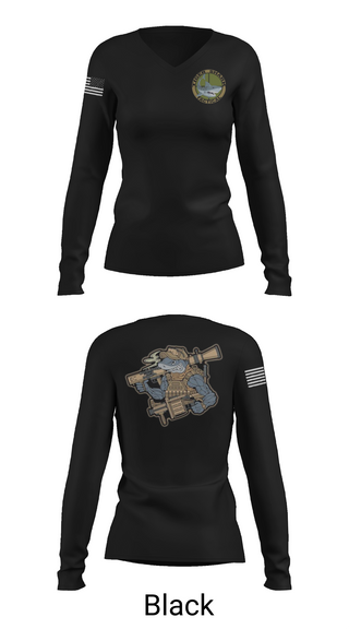 Womens Long Sleeve Vneck Shirt, Wilmington Tiger Shark, Army, Teamtime, Team time, sublimation, custom sports apparel, team uniforms, spirit wear, spiritwear, sports uniforms, custom shirts, team store, custom team store, fundraiser sports, apparel fundraiser