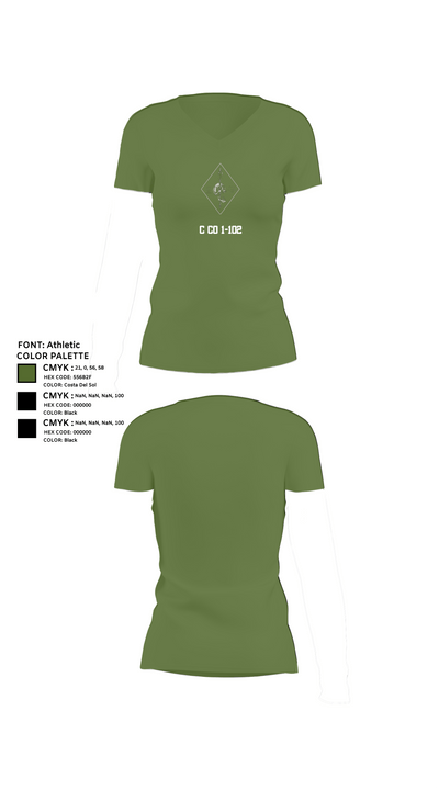 C CO 1-102 81634462 Women's Short Sleeve V-neck Shirt - 44
